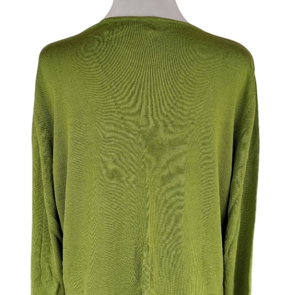 Pineapple Moon Beautiful Green Single Button Front Silk Blend Cardigan Size XL - Picture 5 of 7